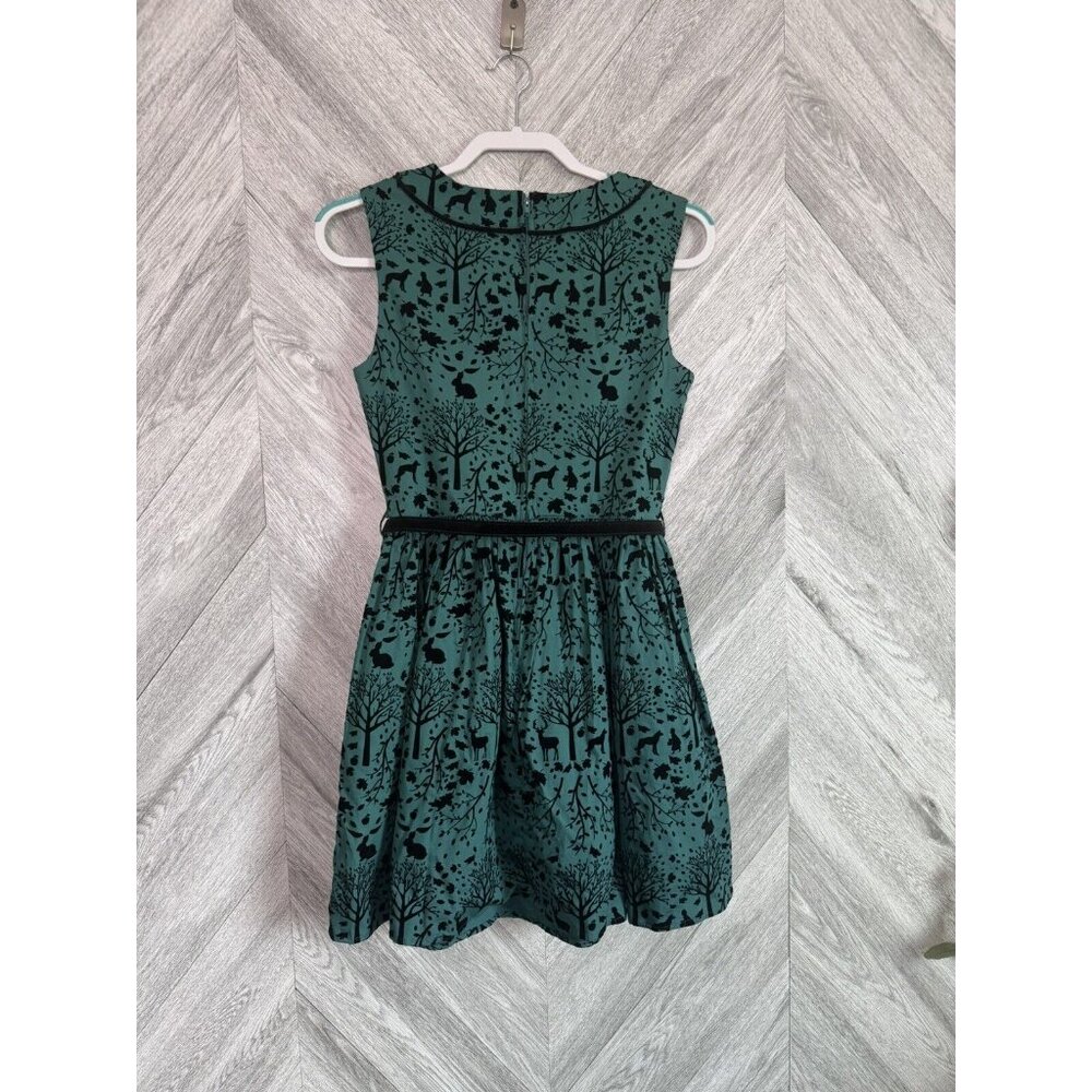 Hell Bunny Sherwood Woodland Green 1950’s Dress Size Small - Picture 6 of 9